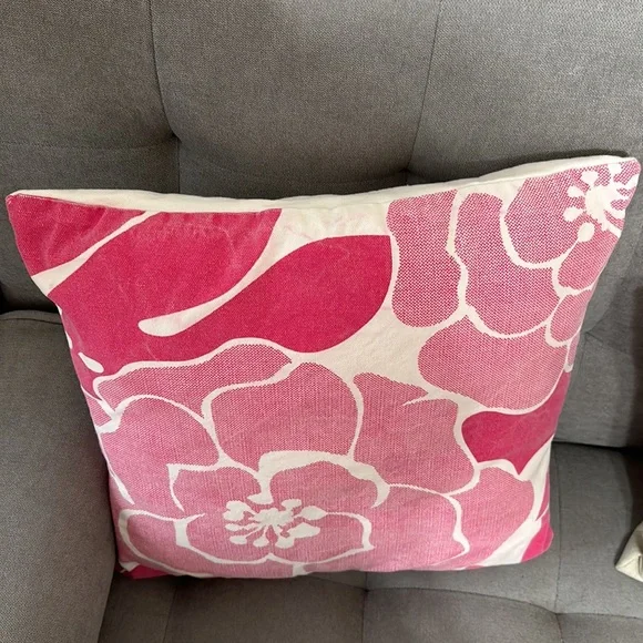 Pink Floral Throw Pillow 19” x 19” - Florence Broadhurst - Picture 2 of 7